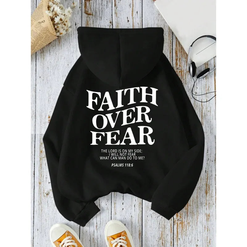 Women's hooded wool sweatshirt with slogan print, long sleeved top; Letter pullover hoodie, casual and fashionable