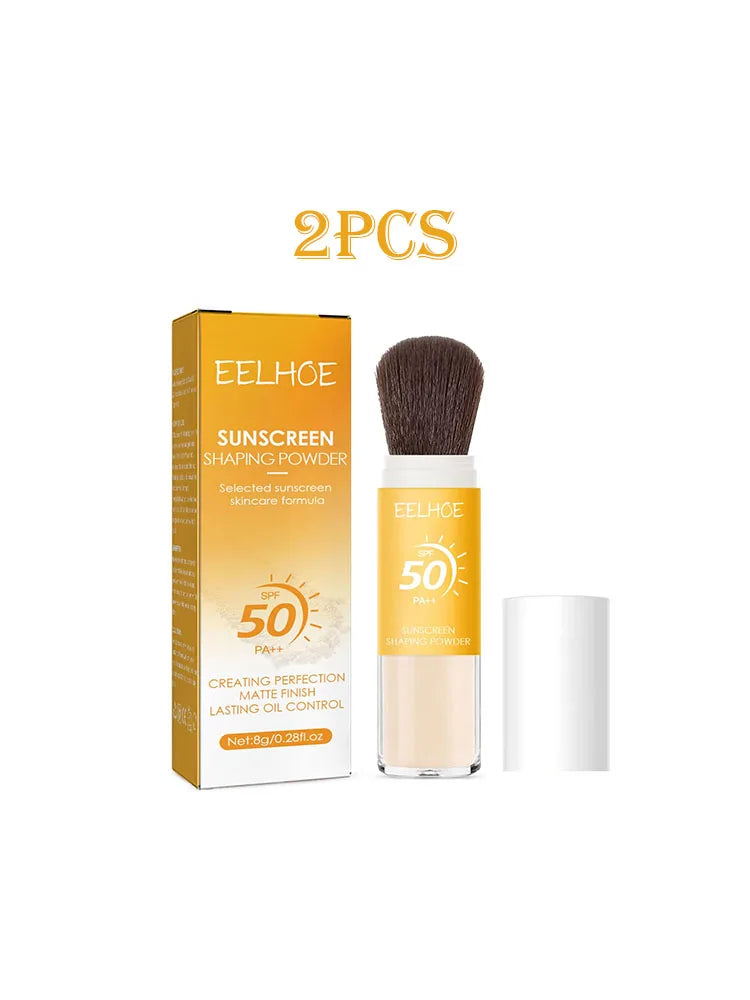 Eelhoe 8g Spf50 Sunscreen Loose Powder Makeup Setting Matte Face Waterproof Invisible Pores Lasting Sunblock Setting Powder