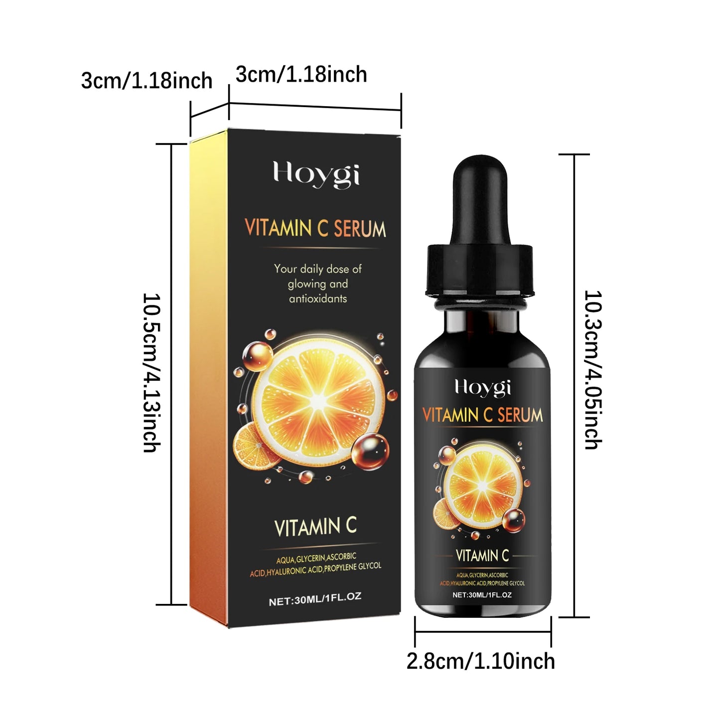 Hoygi 30ml Vitamin C Nourish Face Serum Reduce Fine Line Wrinkle Remove Dark Spots Improve Skin Elasticity Brighten Facial Serum