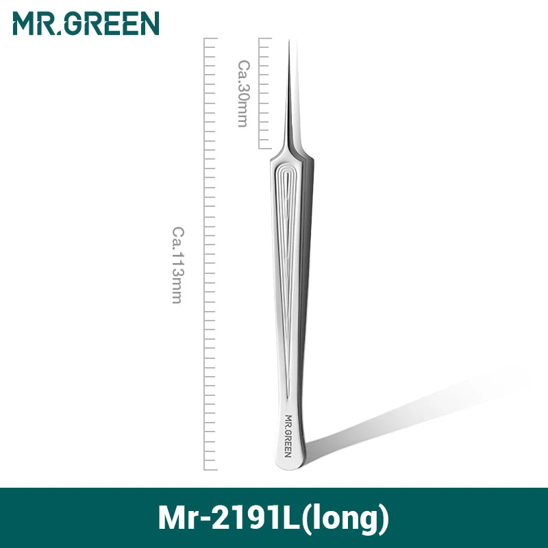 MR.GREEN Ingrown Hair Tweezers Needle Nose Pointed Tips