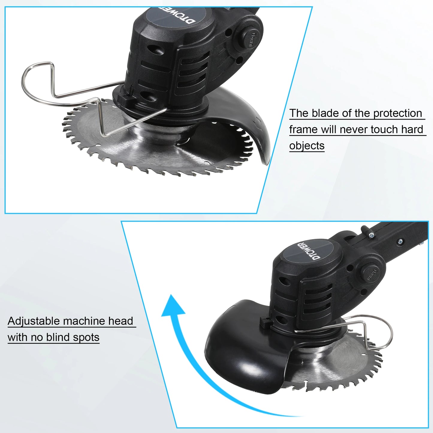 Electric Lawn Mower Weed Wacker Foldable Grass Trimmer Lithium Battery Weeder Cordless Garden Adjustable Foldable Cutte