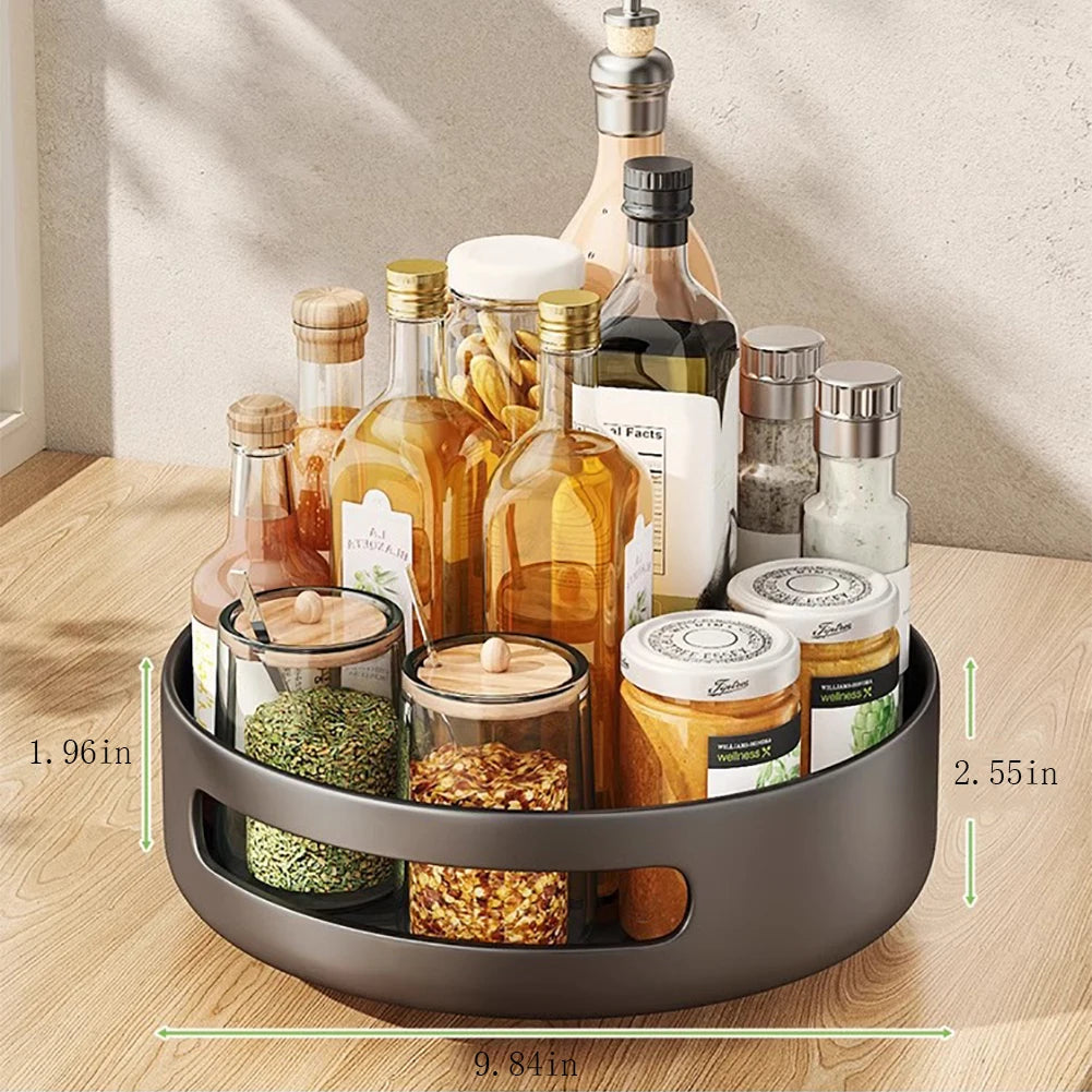 Rotating Storage Rack,Rotating Spice Rack, Kitchen Countertop Organizer,Round Metal Turntable Organizer For Cabinet Kitchen
