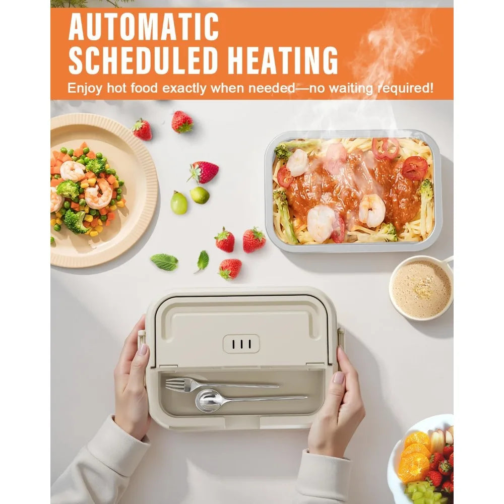 Cordless Electric Lunch Box for Adults,Heated Lunch Box with 1100ML SS Container,with Leakproof Lid, Fast Heating Up to 220°F