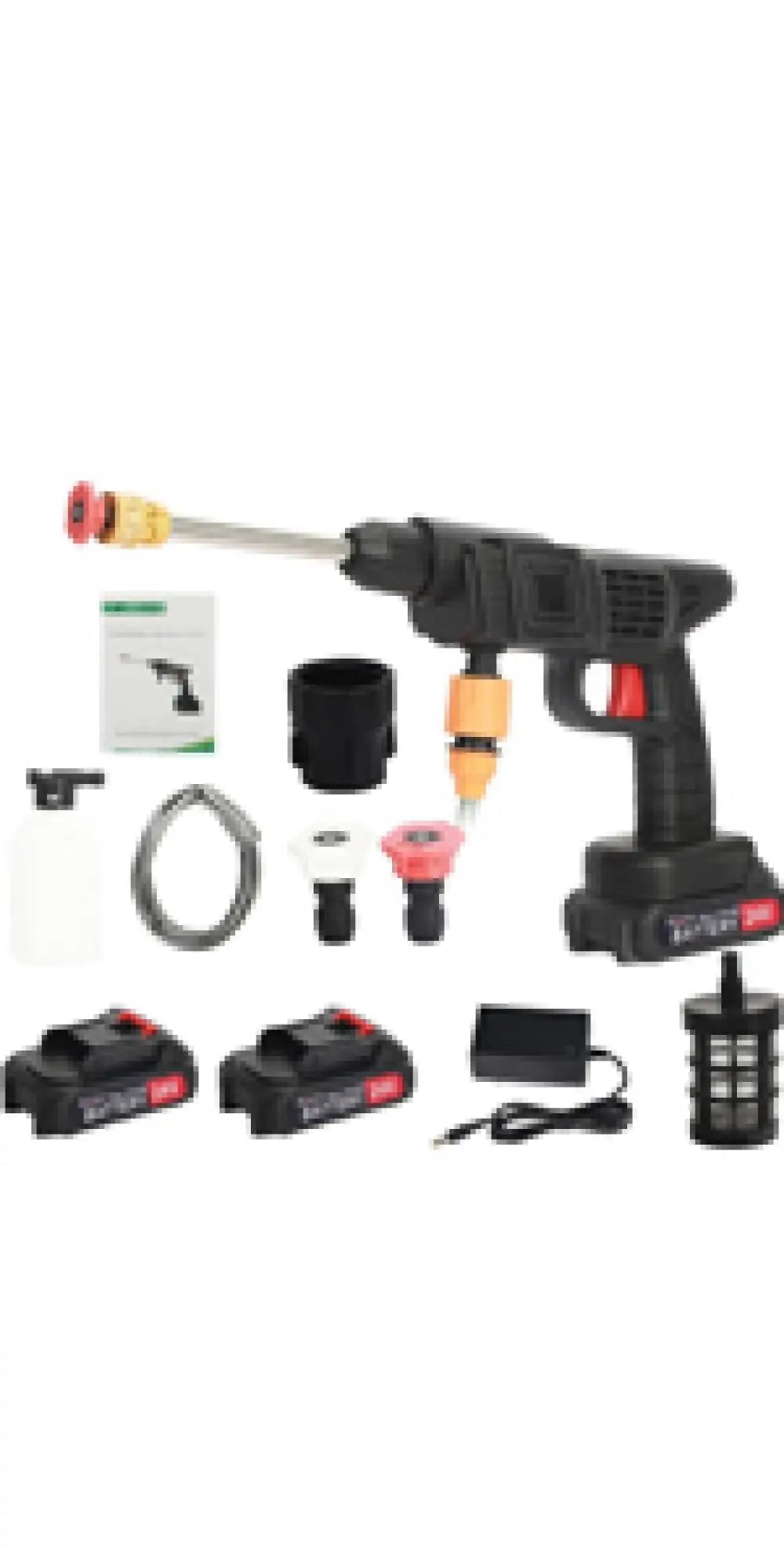 180w Brushless High Pressure Car Washer Gun Electric Garden Washing Water Wash Spray Gun With 2 Batteries 1 Charger Bucket Pipe