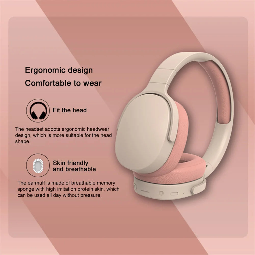 Wireless Headphones Bluetooth-compatible Headset Stereo Hifi Subwoofer Gaming Headphones TF/AUX Music Player With Microphone