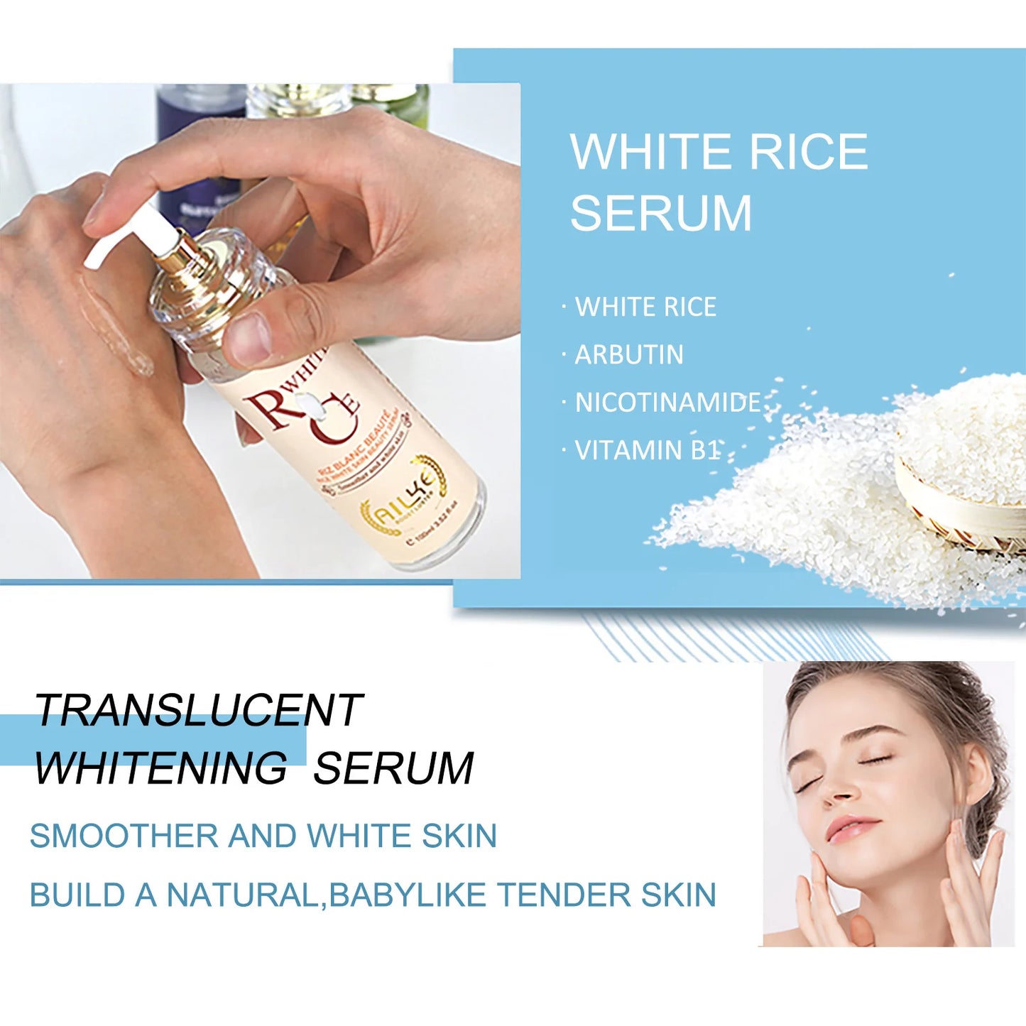 AILKE Face And Body Whitening Serum 100ML Dark Spots Remover