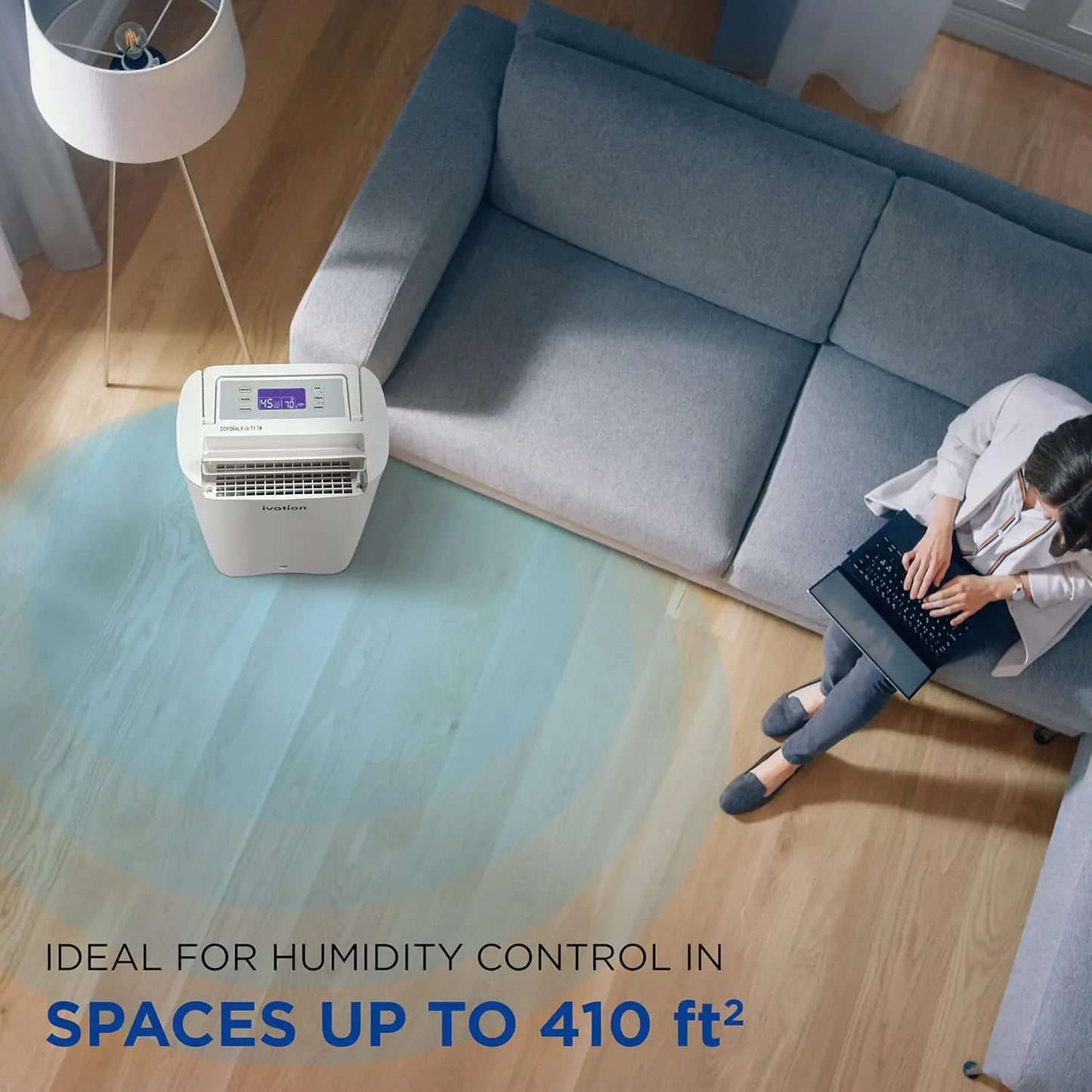Smart WIFI Dehumidifier, Compact 19-Pint Desiccant Home Dehumidifier with Drain Hose & Smartphone Control | Ideal for Basement