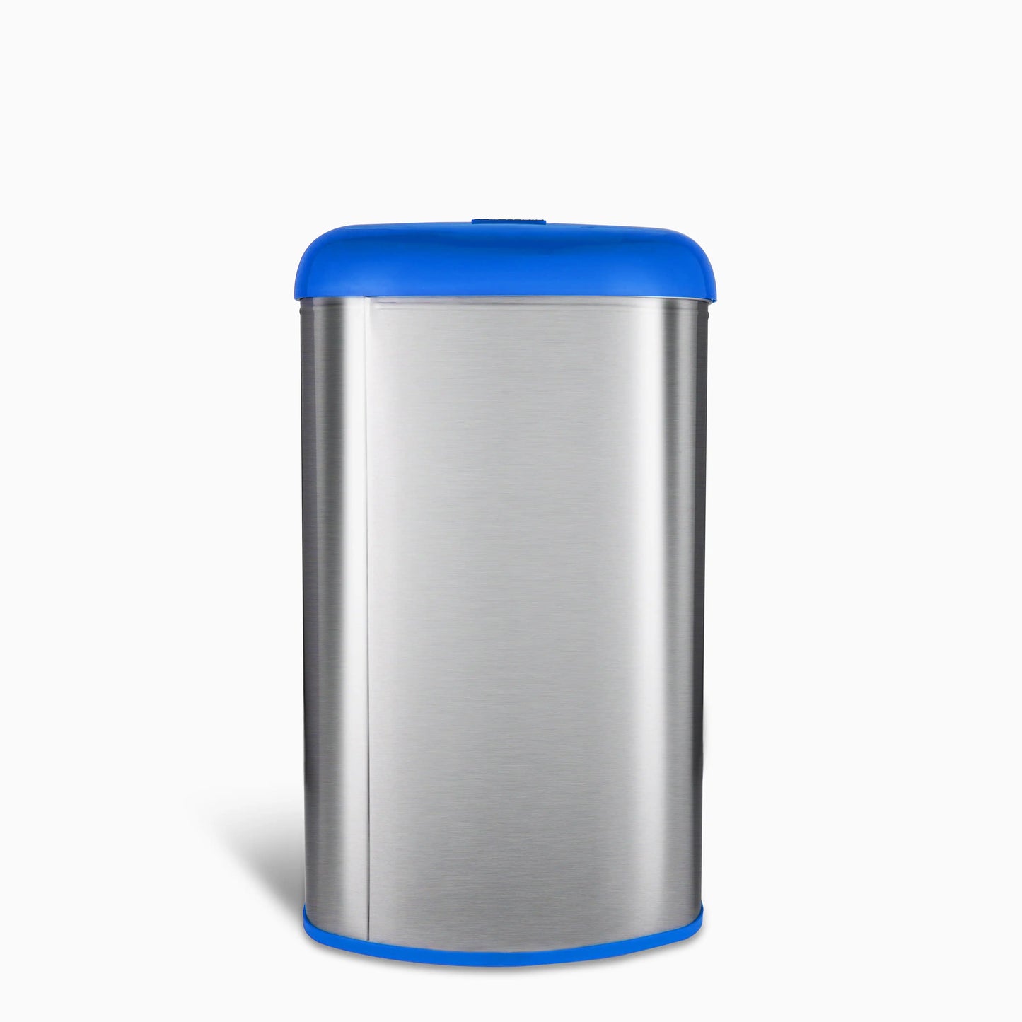 13.2 Gal / 50L Blue Trash Can, Open Top, Fingerprint-Resistant Stainless Steel With Recycle Magnet