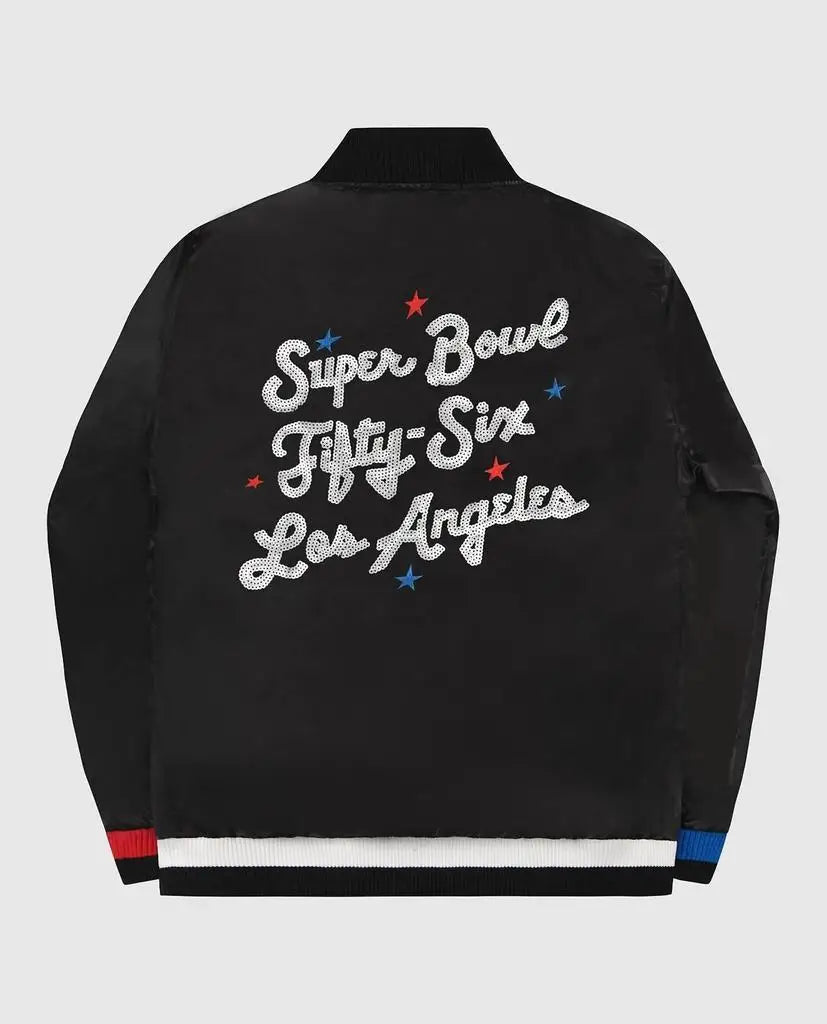 Starter | Women's Super Bowl Lvi Varsity Satin Full-Snap Jacket In Black