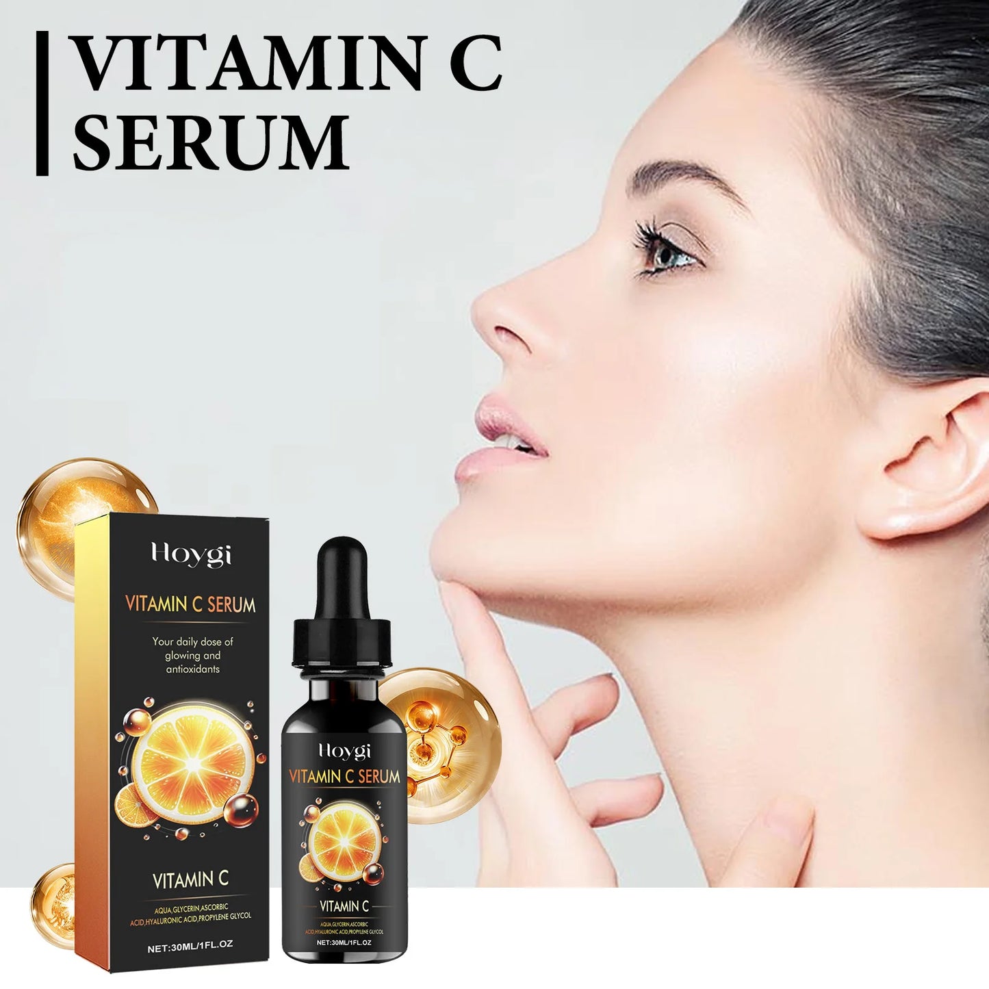 Hoygi 30ml Vitamin C Nourish Face Serum Reduce Fine Line Wrinkle Remove Dark Spots Improve Skin Elasticity Brighten Facial Serum