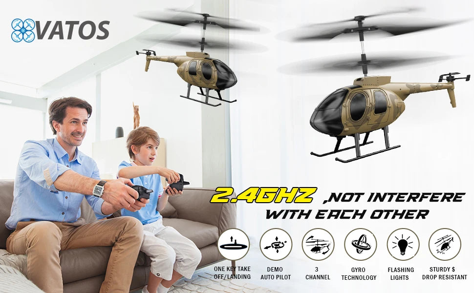Vatos Remote Controlled Helicopter Camouflage 2.4GHz RC Toy