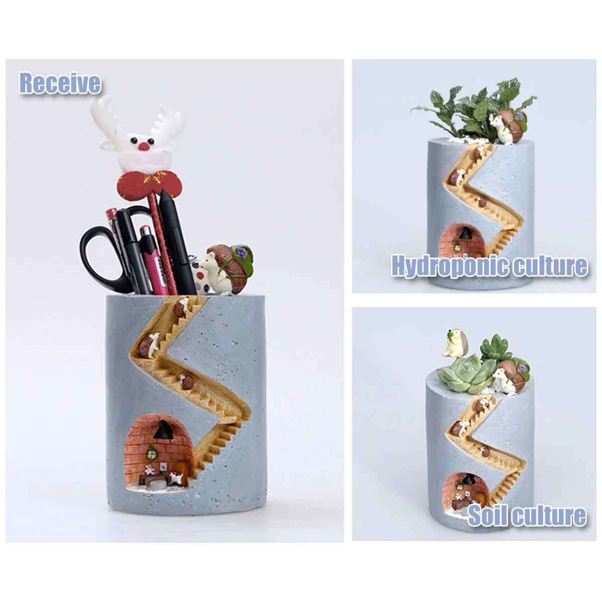 1/5pcs Creative Animal Resin Flower Pot Planter Rabbit Hedgehog Decorative Pot Desktop Ornament Plants Pot for Garden
Home Decor