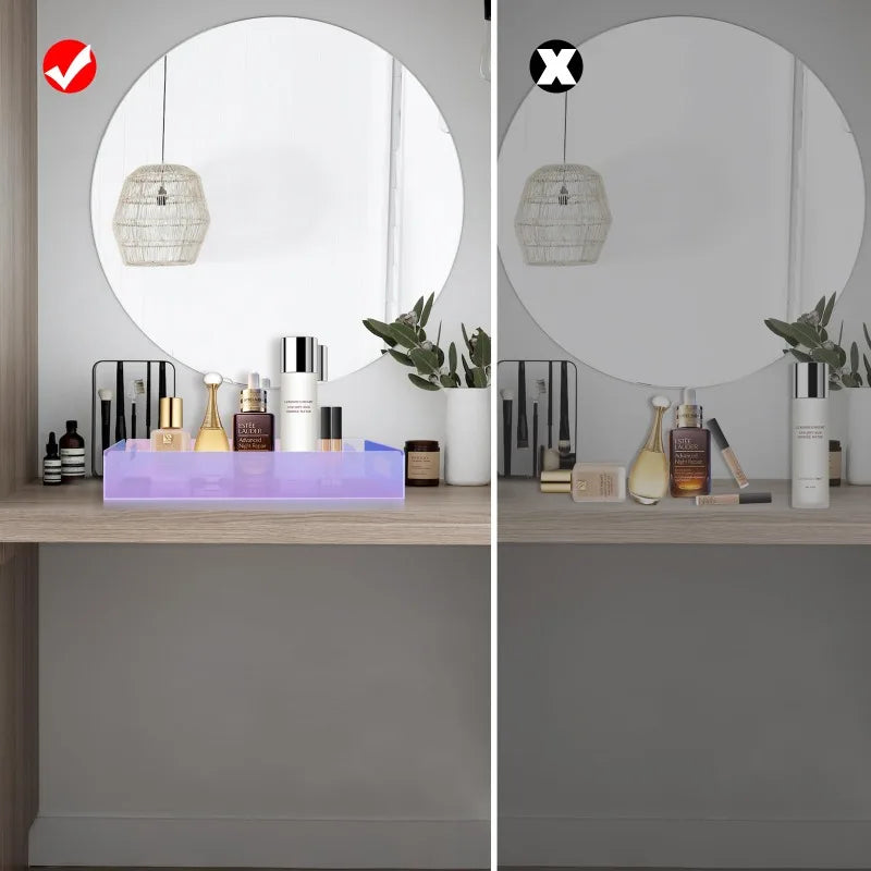 Bathroom Tray Decorative Acrylic Tray Vanity Tray Bathroom Sink Organizer Toilet Tank Tray Modern Bathroom Accessories