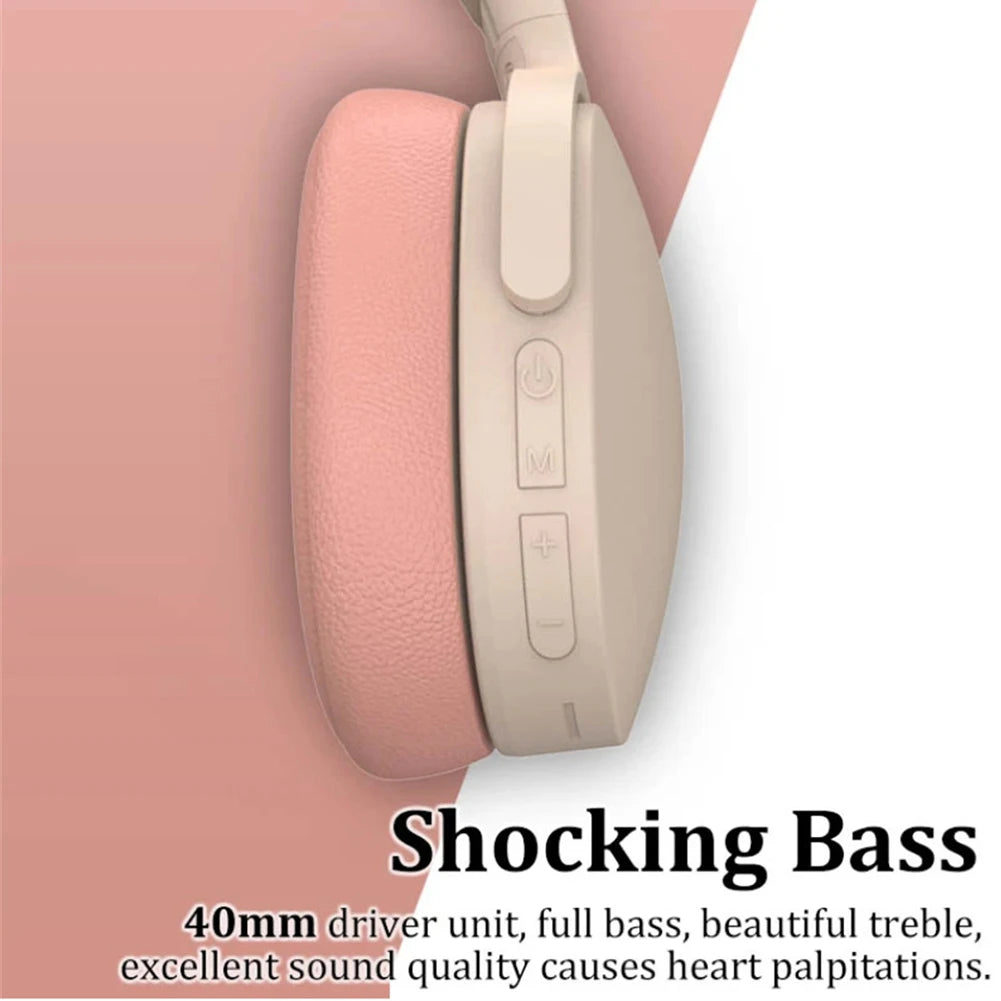 Wireless Headphones Bluetooth-compatible Headset Stereo Hifi Subwoofer Gaming Headphones TF/AUX Music Player With Microphone