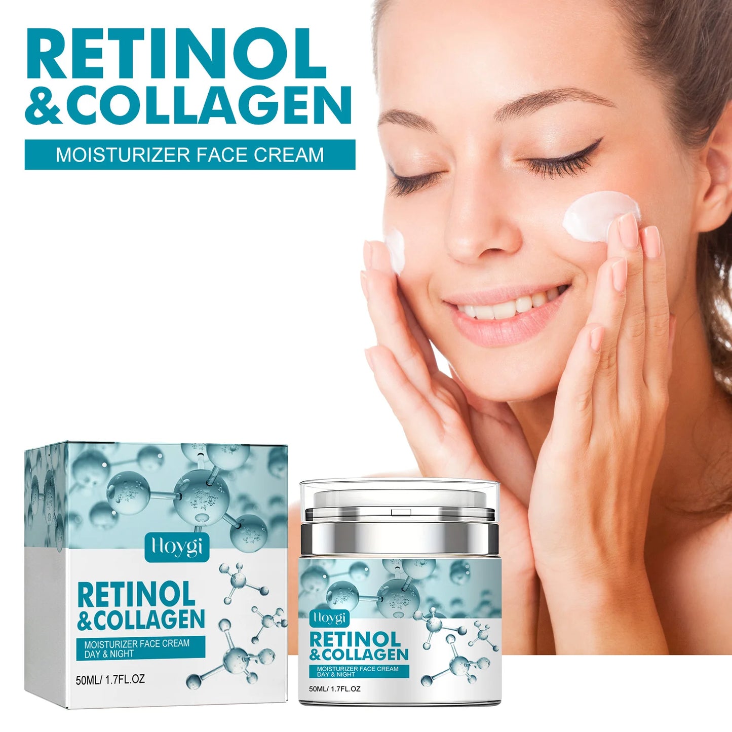 Anti Aging Retinol Collagen Day Night Moisturizer Face Cream Moist Hydrating Brightening Elastic Firming Smoothing Facial Cream