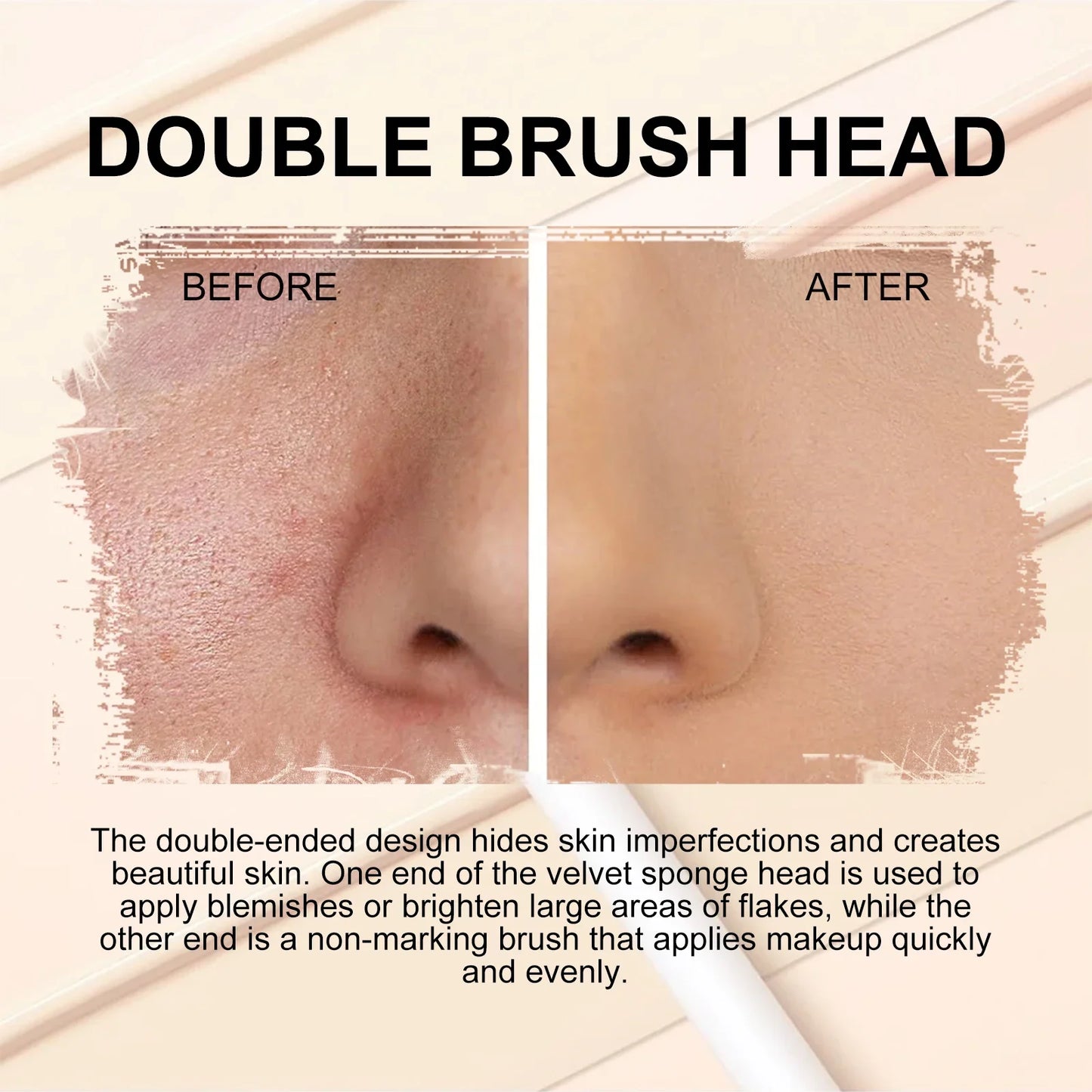 Double Head Concealer Stick Waterproof No Creasing Long-lasting Moisturizing No Separation Fullcoveage Female Makeup Products