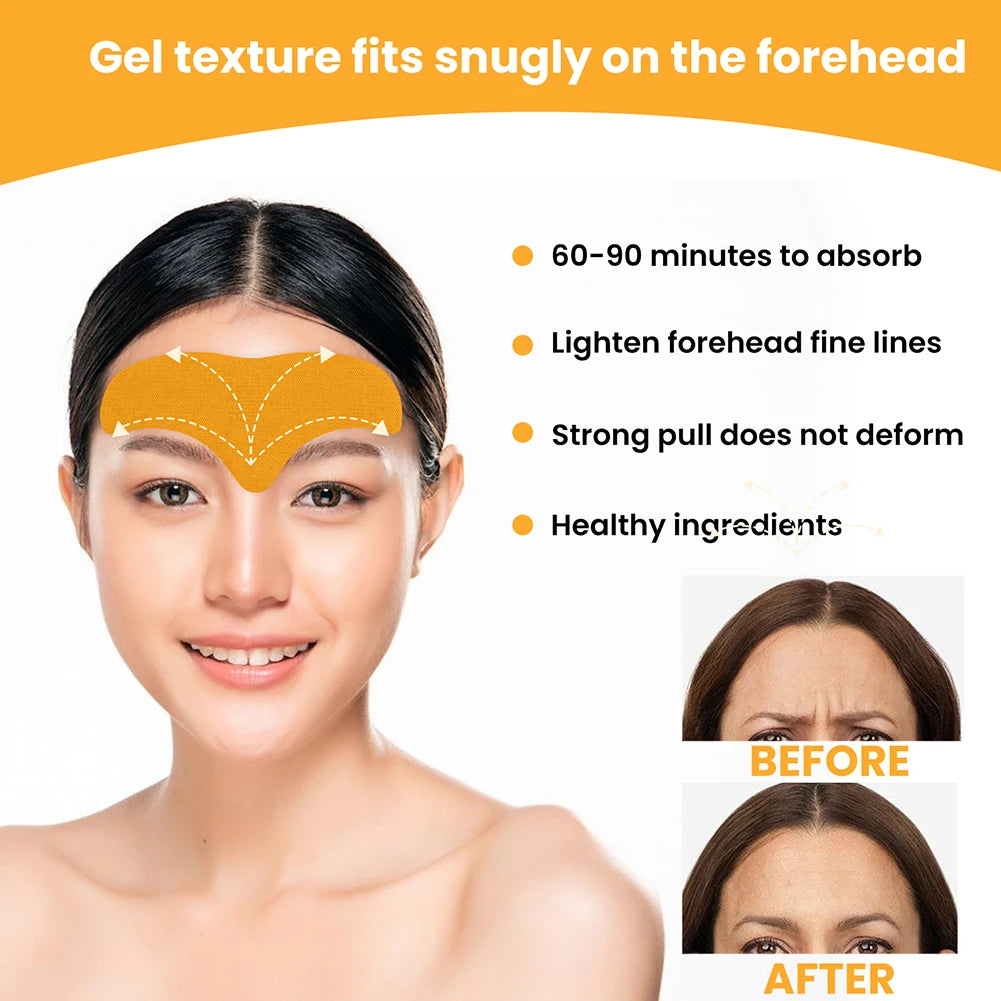 100-10pcs Collagen Forehead Wrinkle Patch Face Mask Head Lines Remover Masks Lifting Anti-Aging Stickers Skin Care Beauty