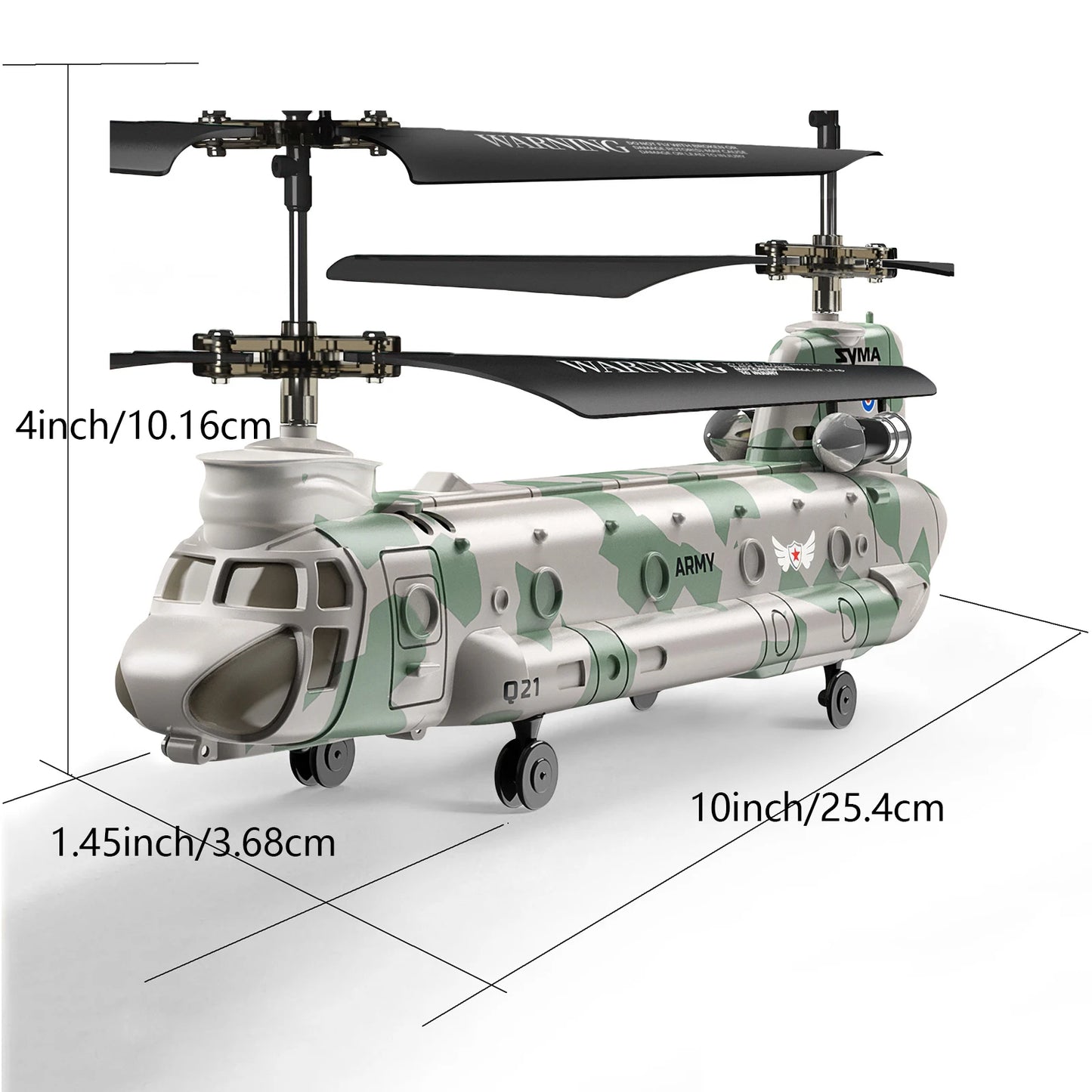 SYMA RC Helicopter Toy, Remote Control Helicopter Q21 Aircraft with Altitude Hold, One Key Take Off/Landing, CH-47 Chinook Toys