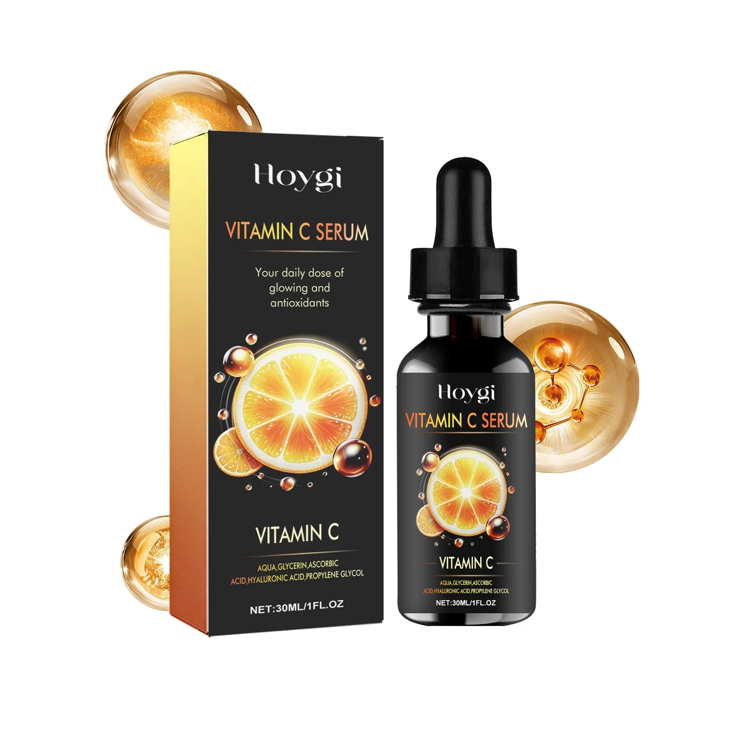 Hoygi 30ml Vitamin C Nourish Face Serum Reduce Fine Line Wrinkle Remove Dark Spots Improve Skin Elasticity Brighten Facial Serum