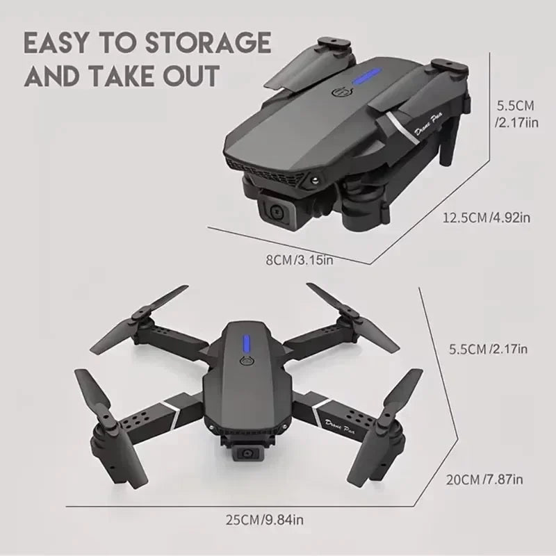 2025 E88Pro RC Drone 4K Professional With 3 Batteries Toy