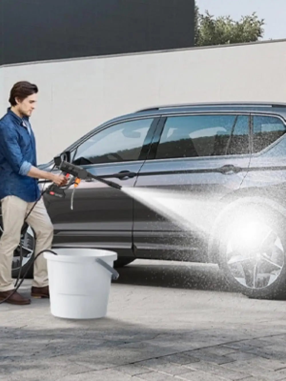 180w Brushless High Pressure Car Washer Gun Electric Garden Washing Water Wash Spray Gun With 2 Batteries 1 Charger Bucket Pipe