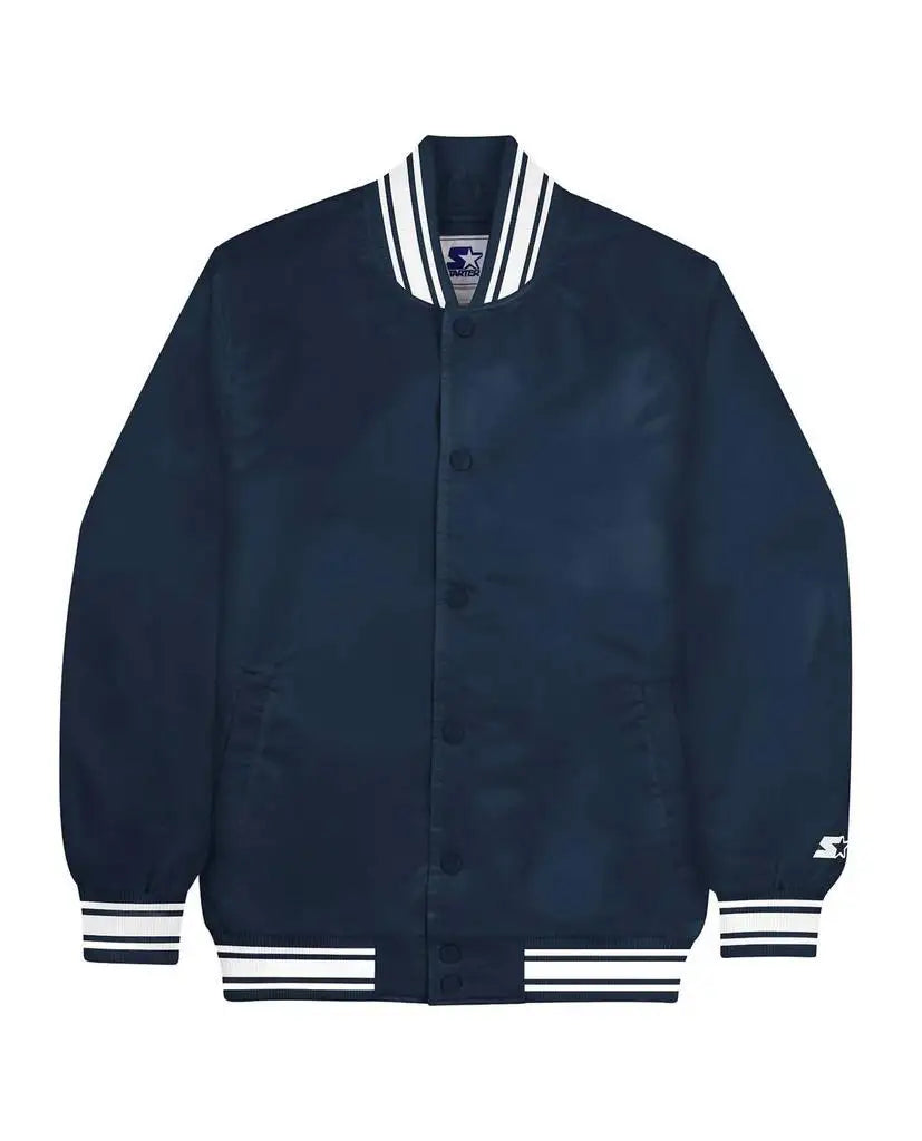 Starter | Unisesx Locker Room Full Snap Satin Jacket In Navy