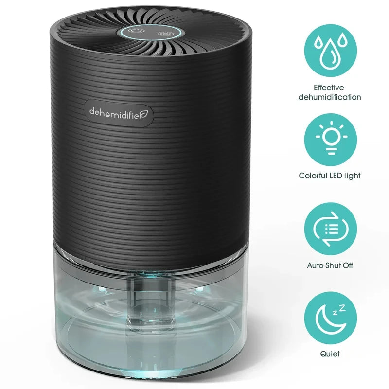 Efficient 25oz Ultra-Quiet Dehumidifier withAuto-Off - Energy Saving,Compact Design for Home, Bedroom, Bathroom,Closet & Office