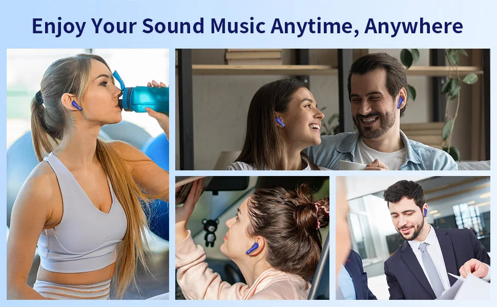 Wireless Earbuds with Bluetooth 5.3, In-Ear Headphones Featuring 4 ENC Mics and 36 Hours of Playtime, LED Display Included.