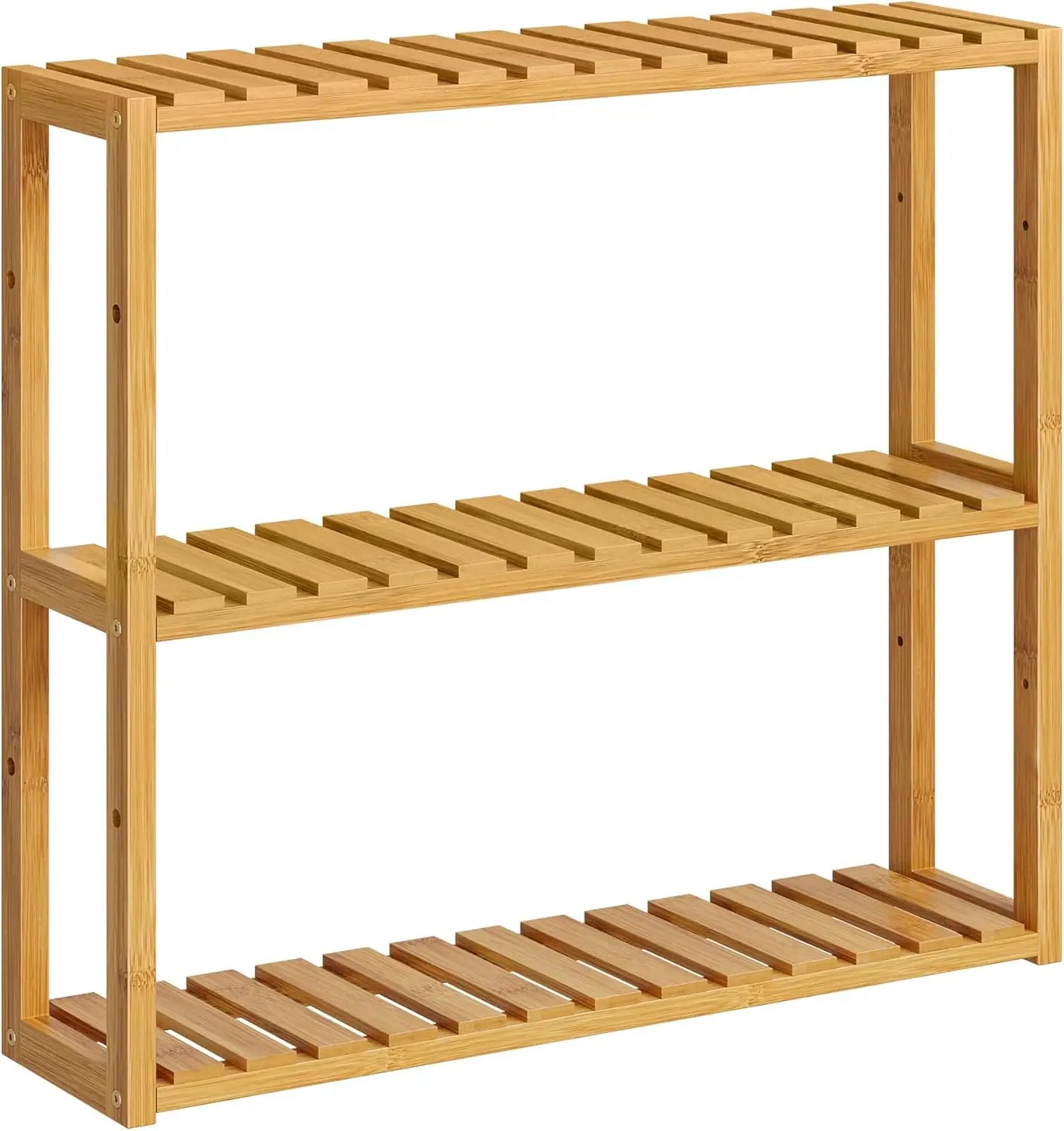 Bamboo Bathroom Shelf, 3-Tier Adjustable Plants Rack, Wall-Mounted or Stand, in the Living Room, Balcony, Kitchen