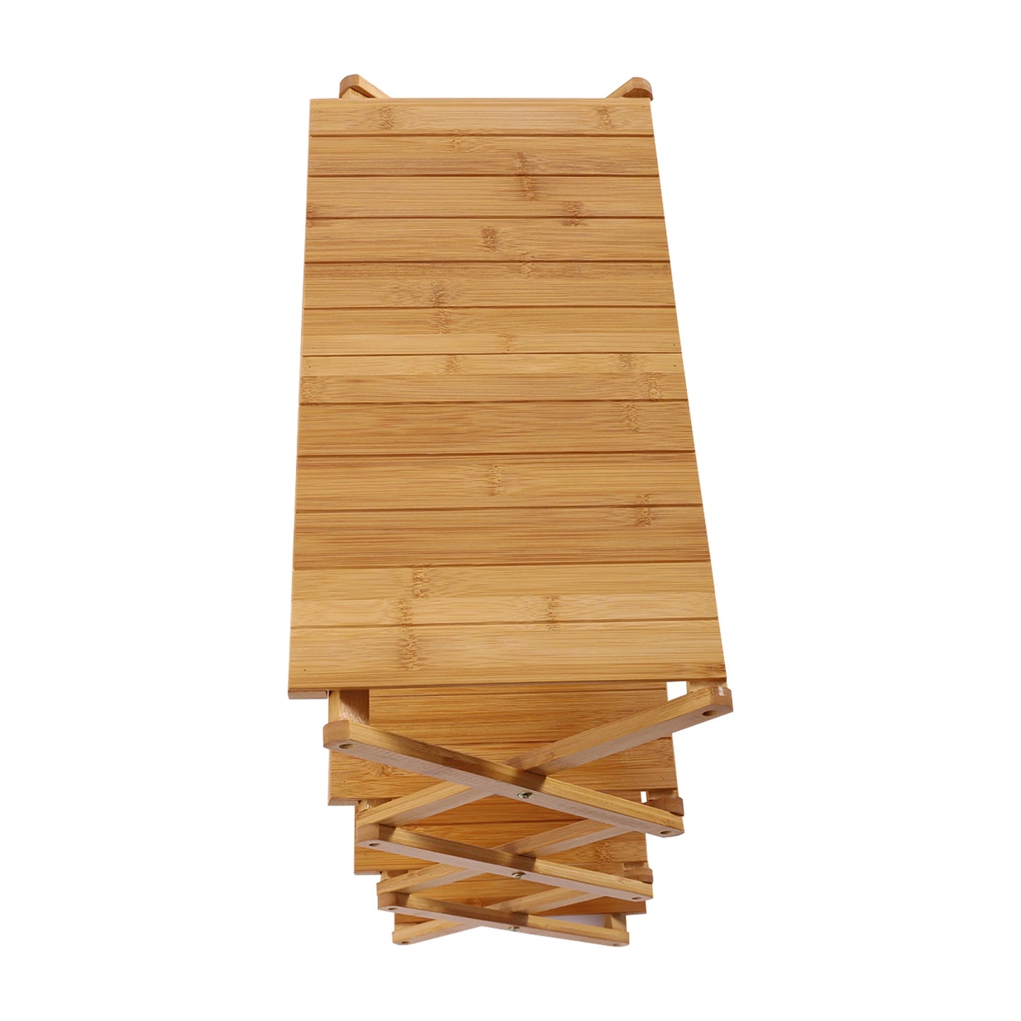 4-Tier Foldable Outdoor Picnic Table, Portable Bamboo Outdoor Shelf for Outdoor Kitchen, RV for Picnic, BBQ (One Second Expand)