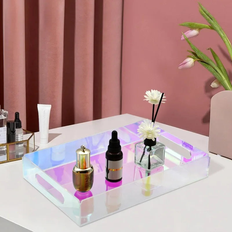 Bathroom Tray Decorative Acrylic Tray Vanity Tray Bathroom Sink Organizer Toilet Tank Tray Modern Bathroom Accessories