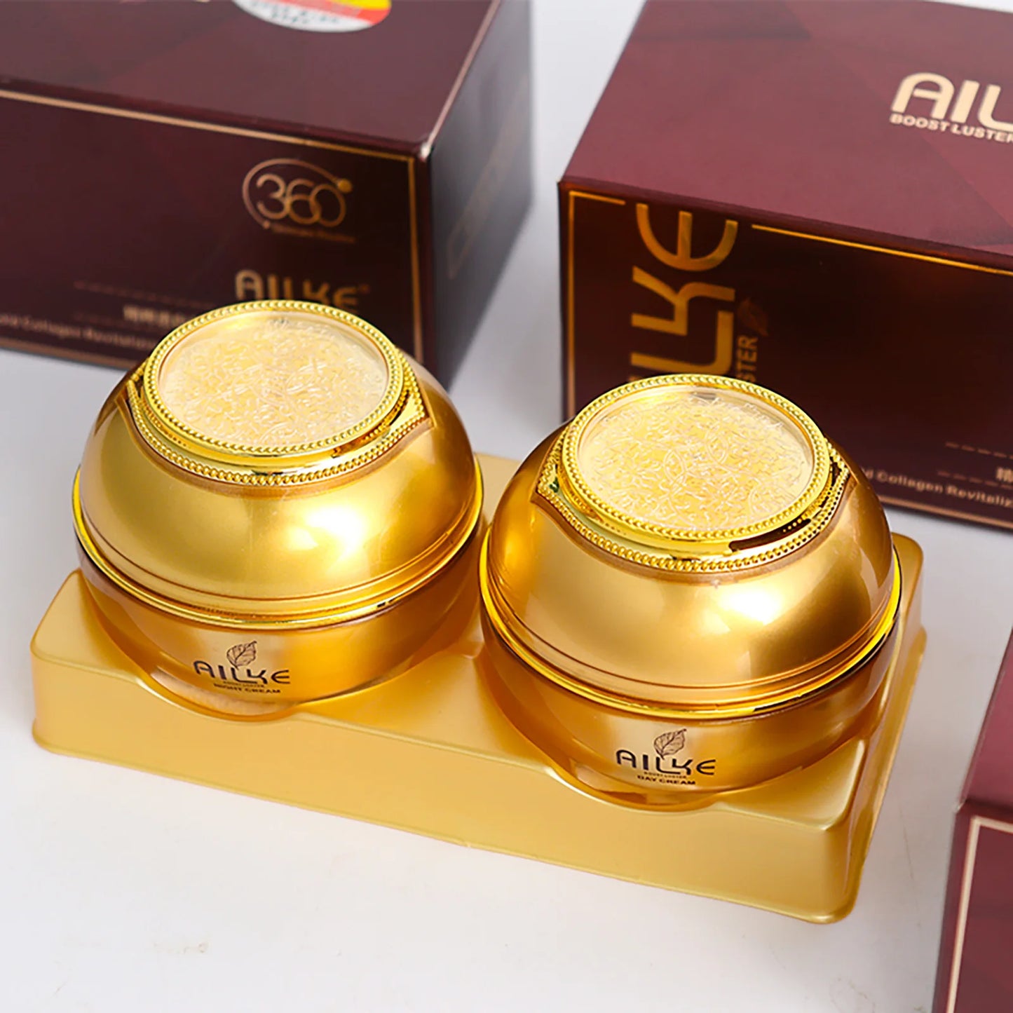 AILKE 24K gold facial essence glycerin liquid toner face skin cream whitening vitamin c brightening moisturizing beauty sets