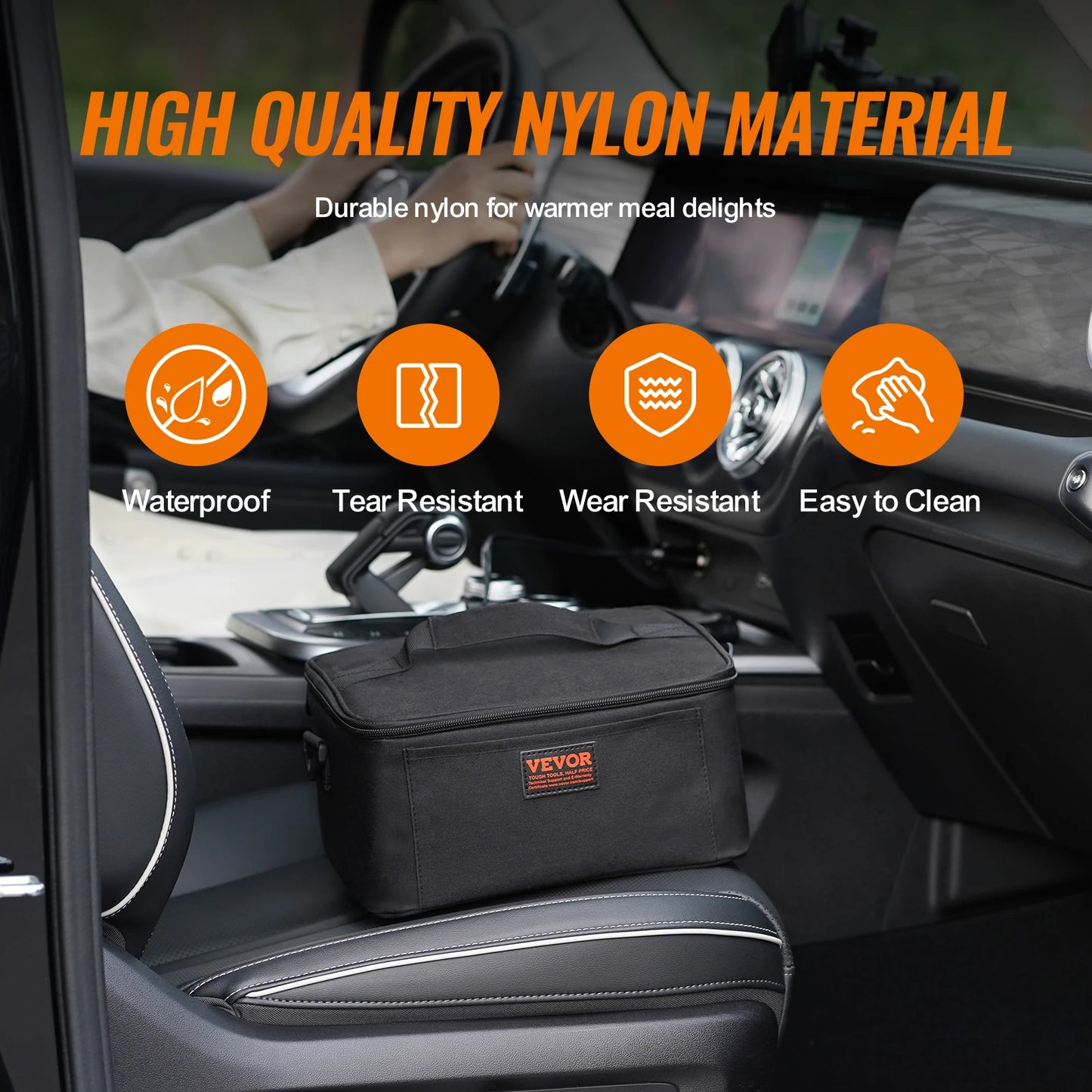 VEVOR Portable Oven Portable Mini Personal Microwave 2QT Electric Heated Lunch Box Compatible with Glass Ceramic Foil Container
