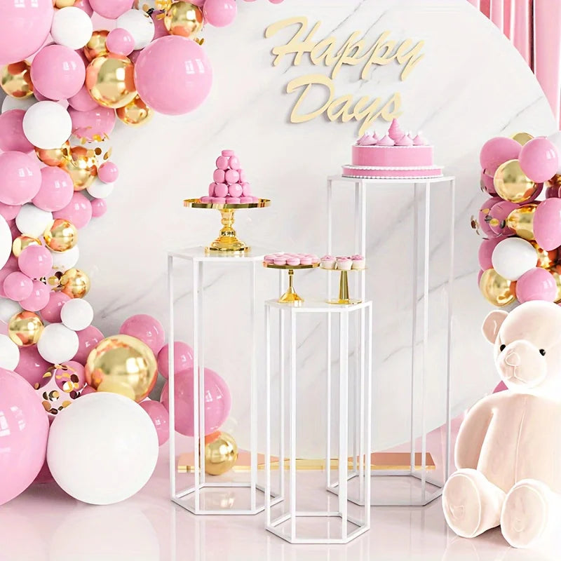 Large 6-sided 3-piece Storage Rack, Vase Decoration Bottle, Home Decoration, Party Decoration, Placing Cakes, Bouquets