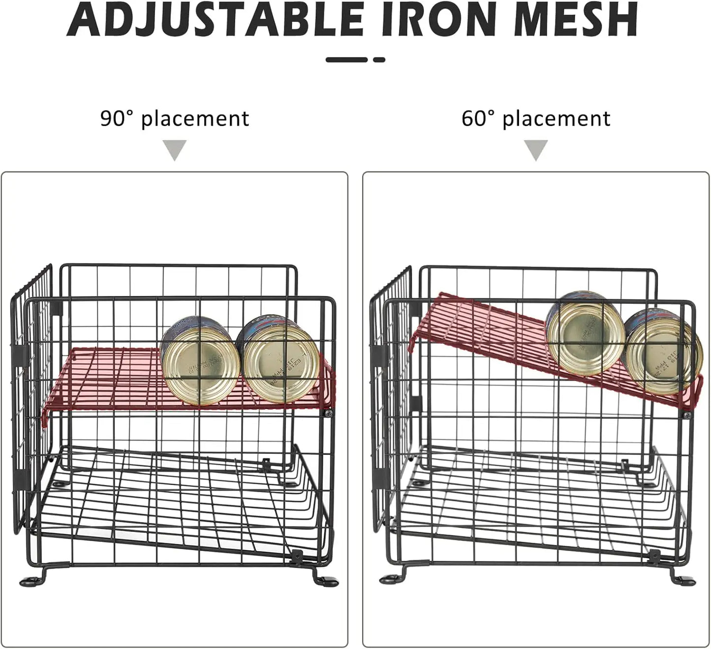 2-Pack Stackable Can Rack Organizer, Can Storage for Kitchen Pantry Cabinet, Can Holders for Food