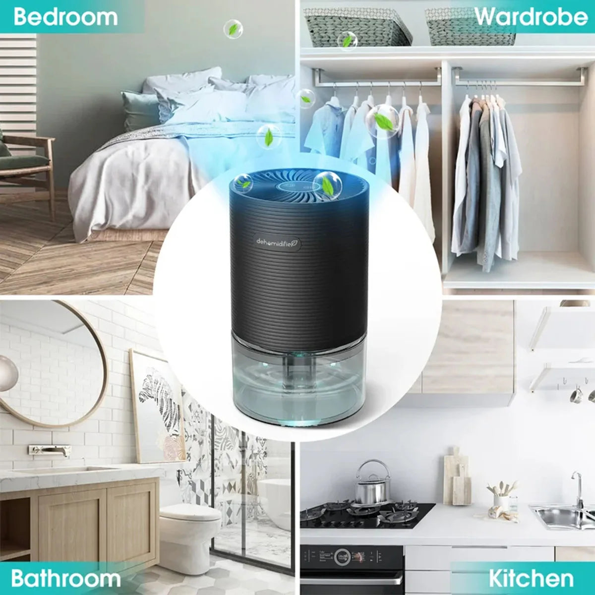 Efficient 25oz Ultra-Quiet Dehumidifier withAuto-Off - Energy Saving,Compact Design for Home, Bedroom, Bathroom,Closet & Office