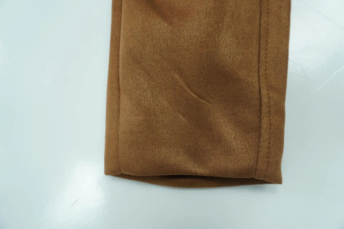 2025 Casual Brown Lapel Pocket Suede Leather Jacket Fashion Woman Single Button Long Sleeve Crop Coat Lady Autumn Street Outwear