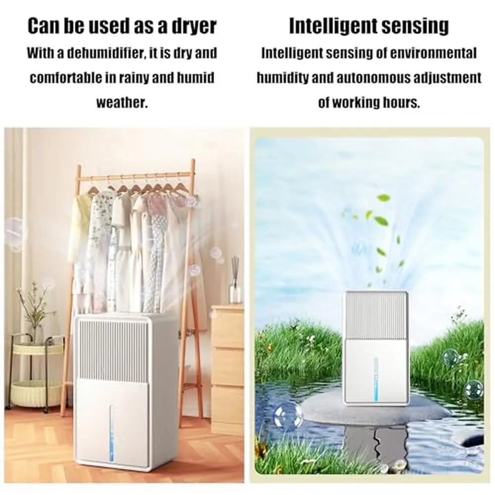 Compact 85oz Dehumidifier Bathroom Bedroom RV Kitchen Quiet Auto Shut Off Night Light