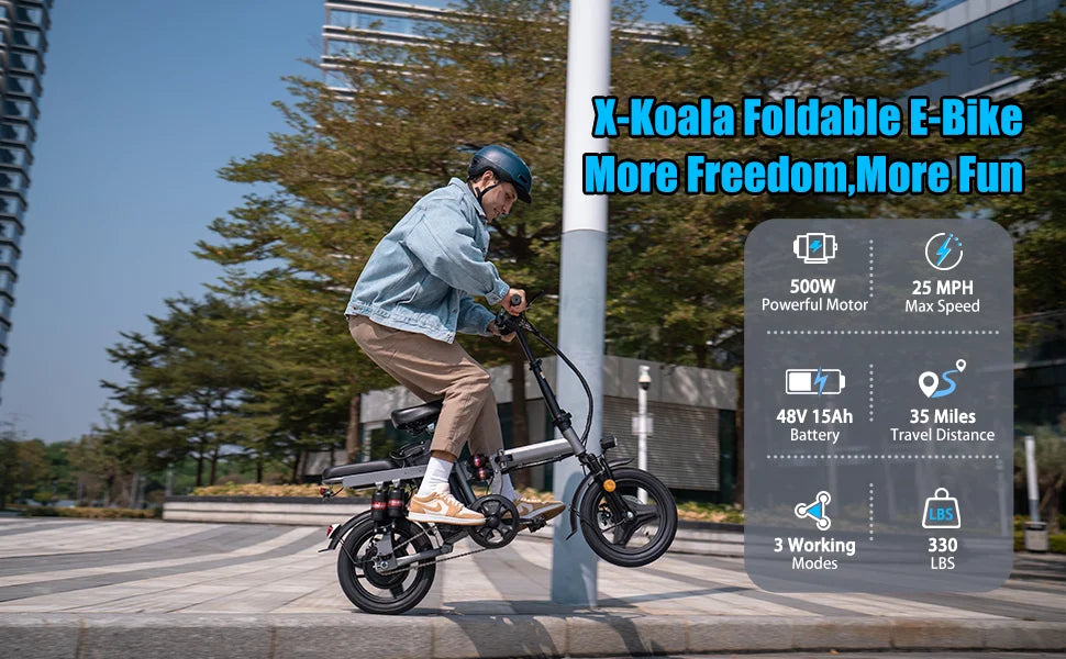 Electric Bike for Adults, 48V 15AH Removable Battery,20MPH 35Miles 500W Brushless Motor Commuting Ebikes for Women Men