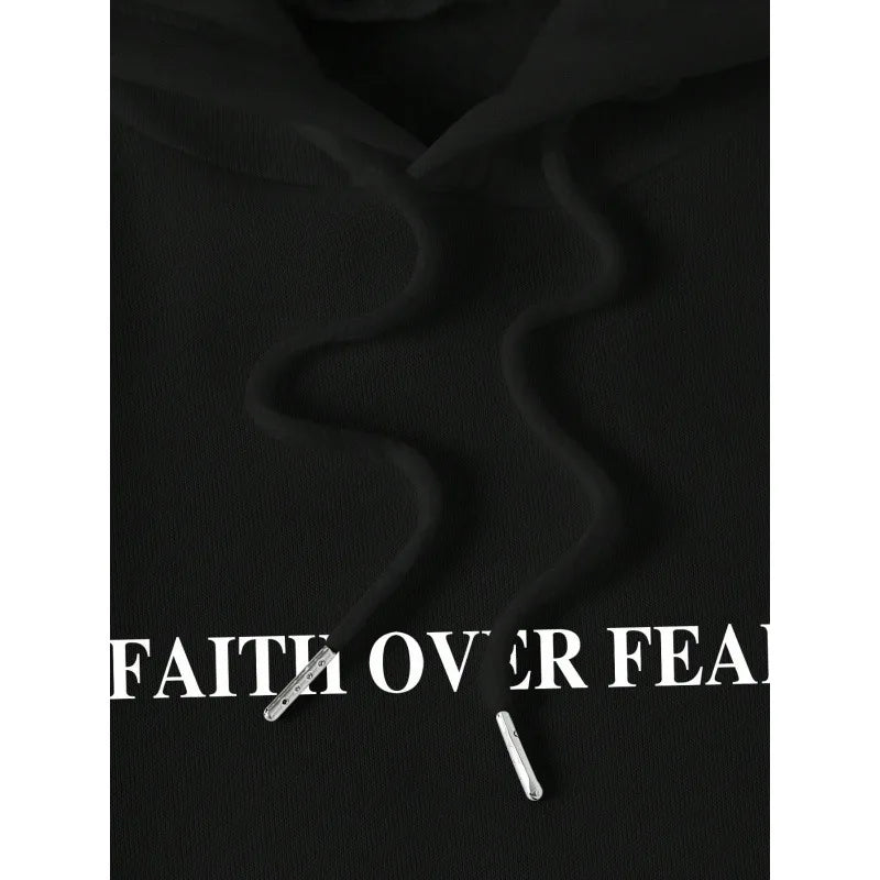 Women's hooded wool sweatshirt with slogan print, long sleeved top; Letter pullover hoodie, casual and fashionable
