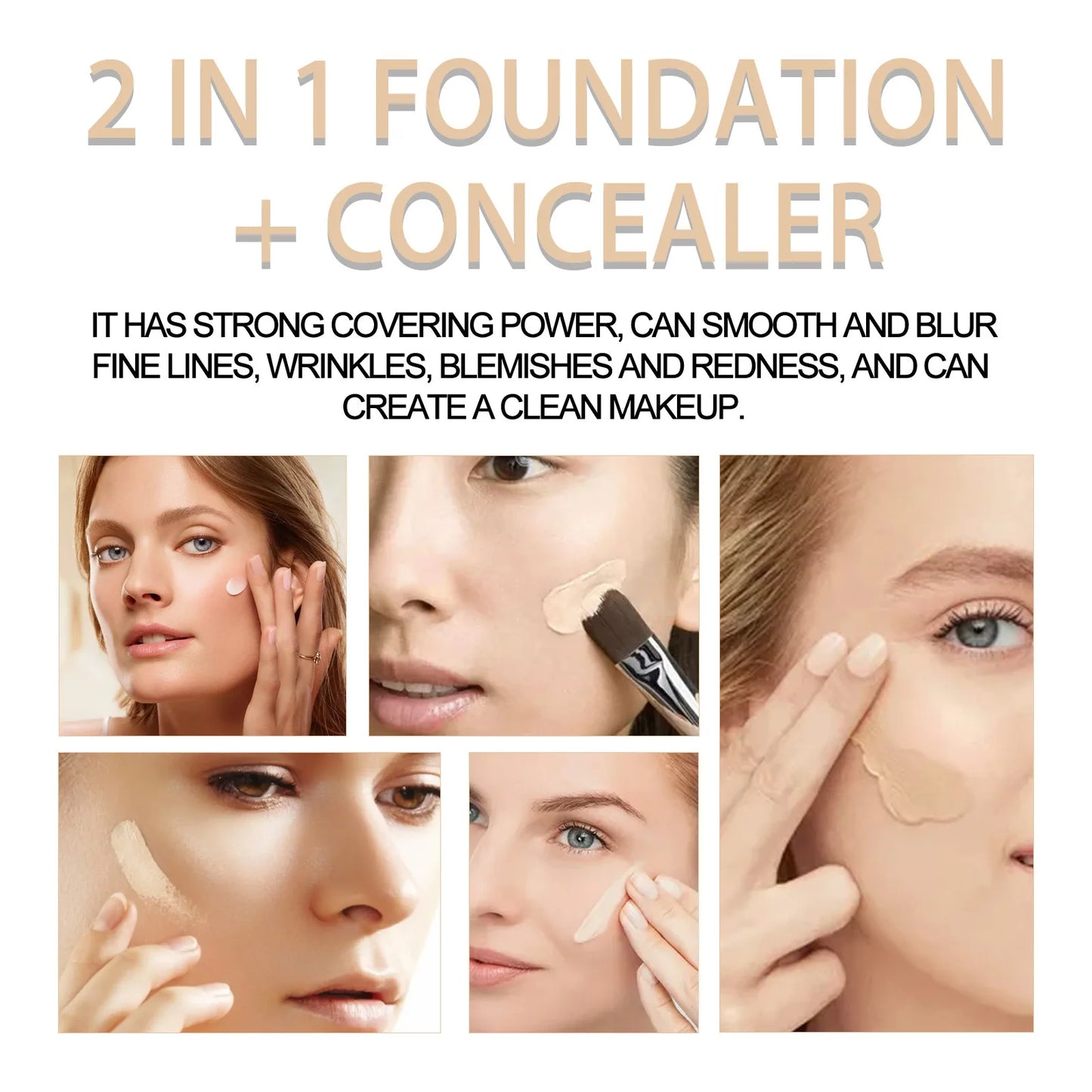 Jaysuing 7ml 2in1 Concealer Foundation Makeup Pen for Blemish Cover