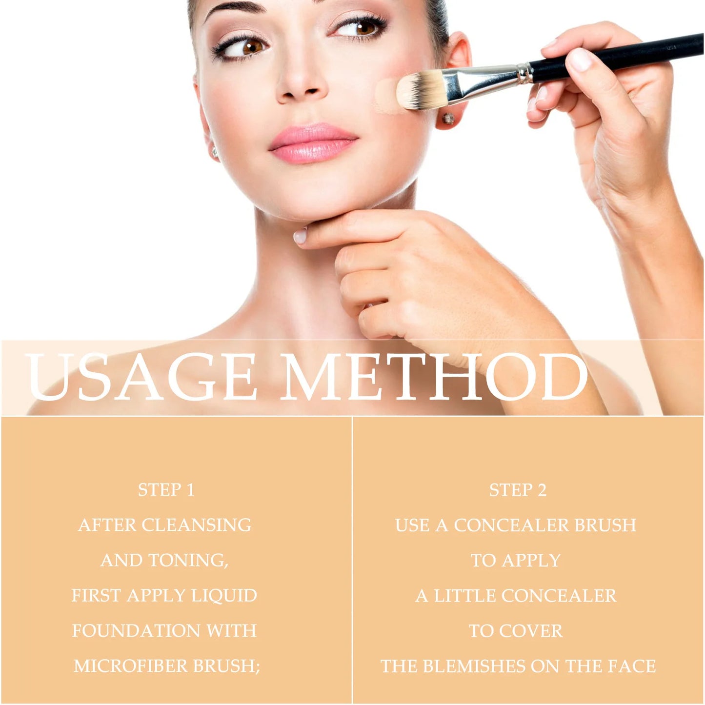 Jaysuing 7ml 2in1 Concealer Foundation Makeup Pen for Blemish Cover