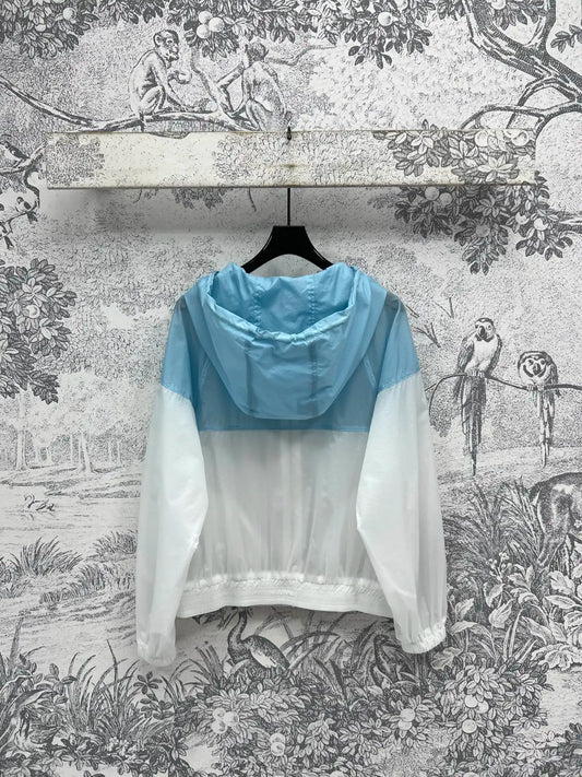 2025 Spring/Summer New Color Blocking Hooded Sunscreen Jacket Fabric Texture Good Simple Fashionable Versatile