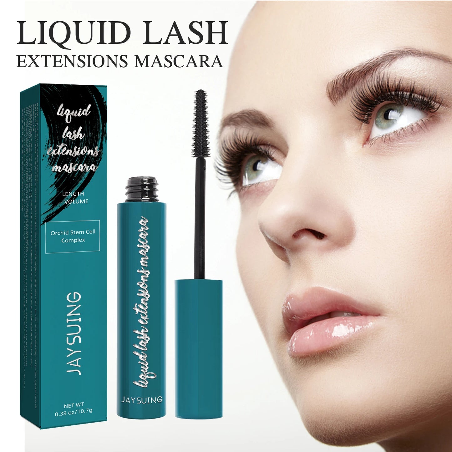 Jaysuing Mascara Liquid Lash Extensions,Natural Makeup Holding Slim Thick Curled Shaped Eyelashes Liquid Lash Extensions Mascara