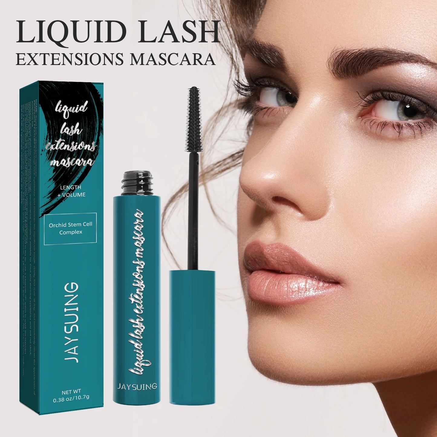 Jaysuing Mascara Liquid Lash Extensions,Natural Makeup Holding Slim Thick Curled Shaped Eyelashes Liquid Lash Extensions Mascara