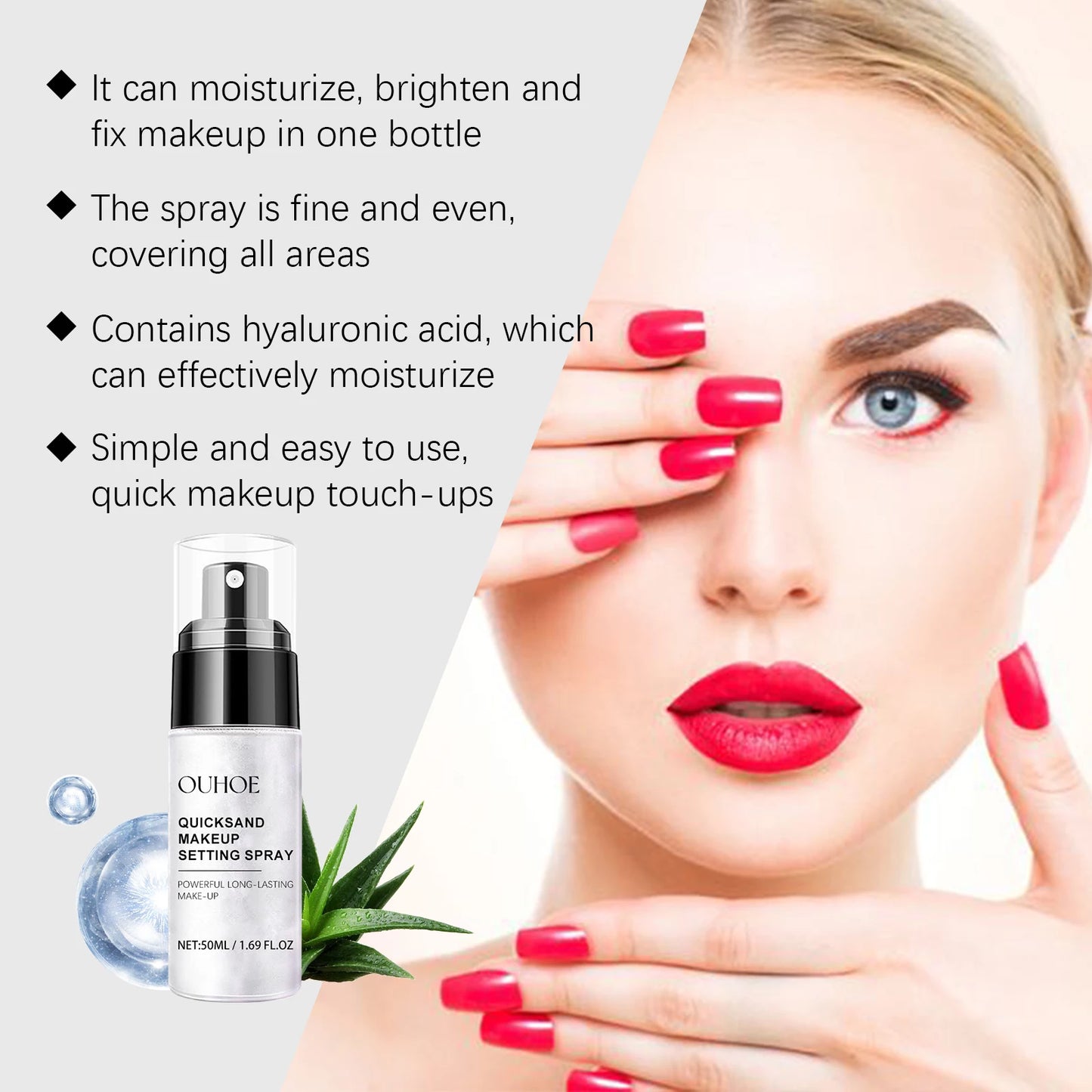 Face Loose Powder Quicksand Setting Spray Freshing Foundation Matte Oil Control Lasting Waterproof Makeup Facial Setting Powder