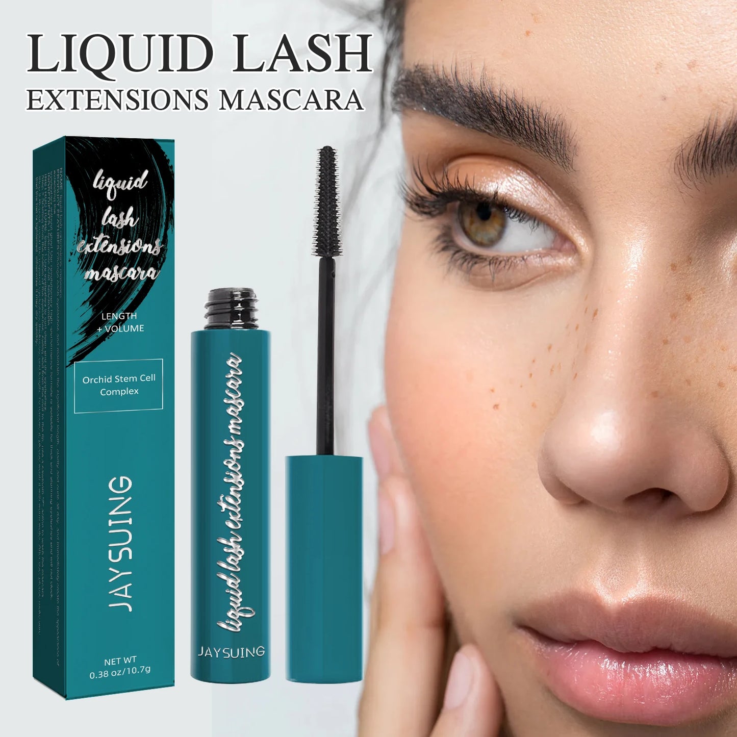 Jaysuing Mascara Liquid Lash Extensions,Natural Makeup Holding Slim Thick Curled Shaped Eyelashes Liquid Lash Extensions Mascara