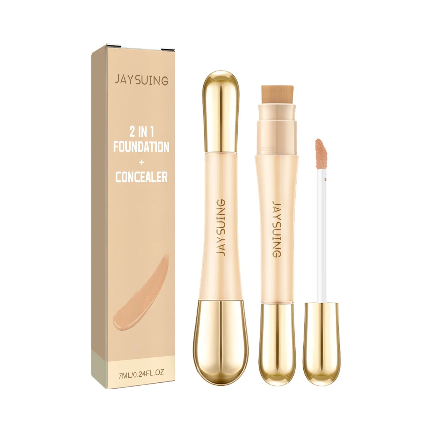 Jaysuing 7ml 2in1 Concealer Foundation Makeup Pen for Blemish Cover
