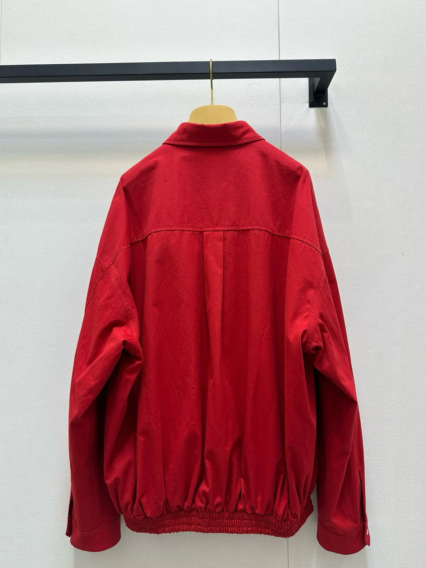 Casual Loose Cotton Women Fashion Red Sports Style Single Breasted Jacket 25 Spring Summer New Sweet Embroidered Letter Top A516