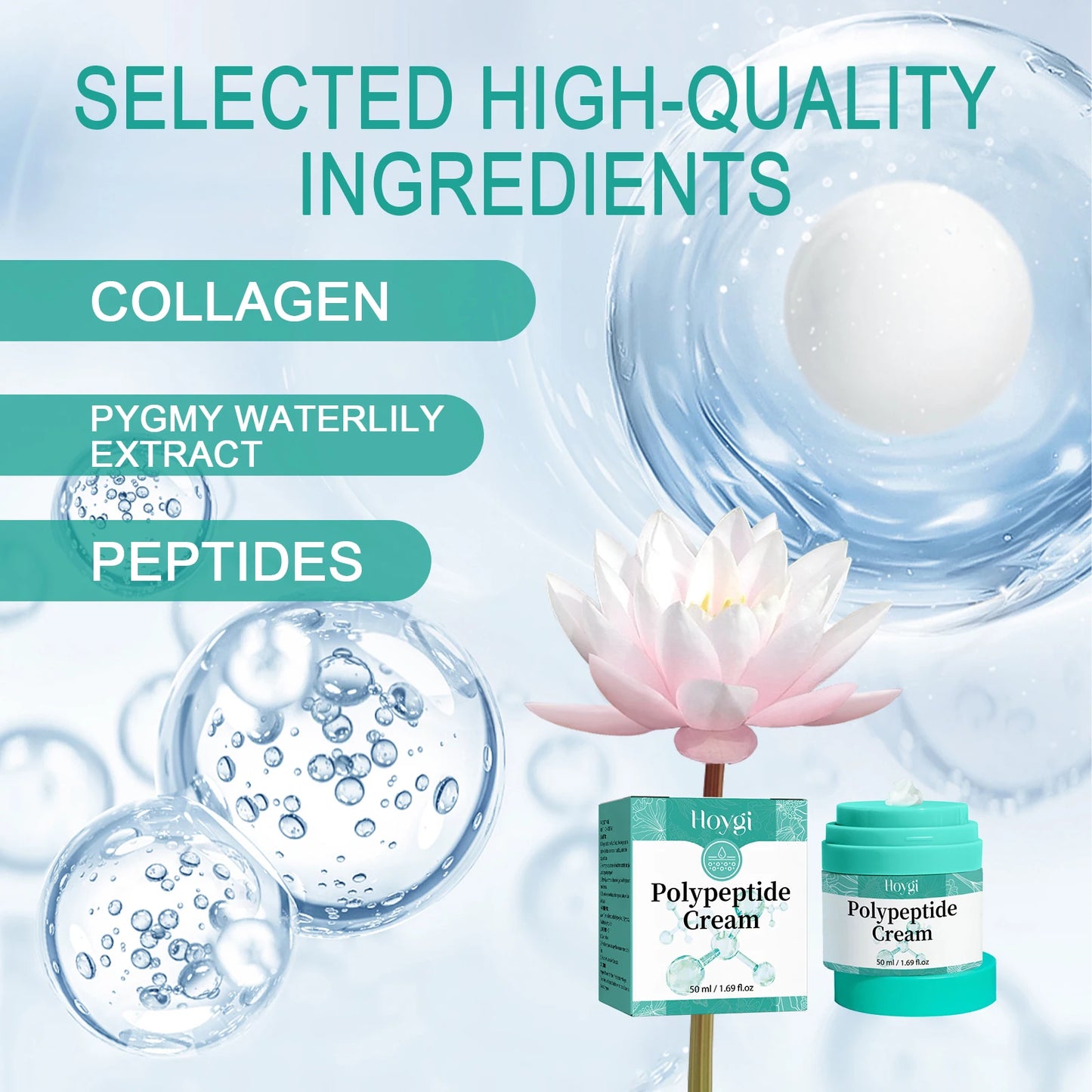 Hoygi Moisturizing Polypeptide Cream Skin Care Firming Wrinkle Removal Smooth Anti Aging Face Cream for Dry And Rough Skin